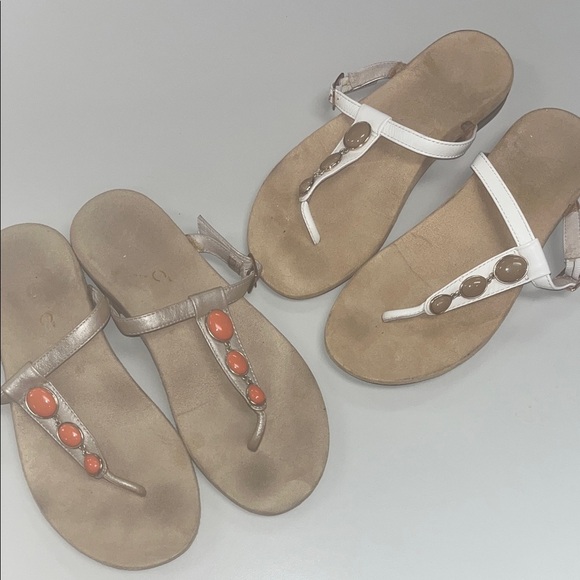 Vionic Women's Jada Style Sandals - White and Tan bundle both size 7 preowned - Picture 1 of 12